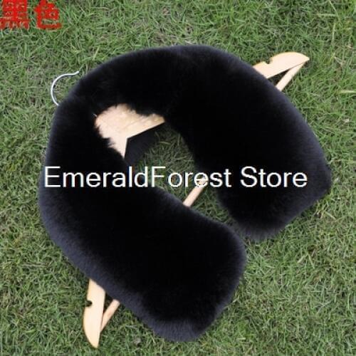Fur collar faux fox fur rabbit fur soft super dense black white coat collar round neck leather collar single buy