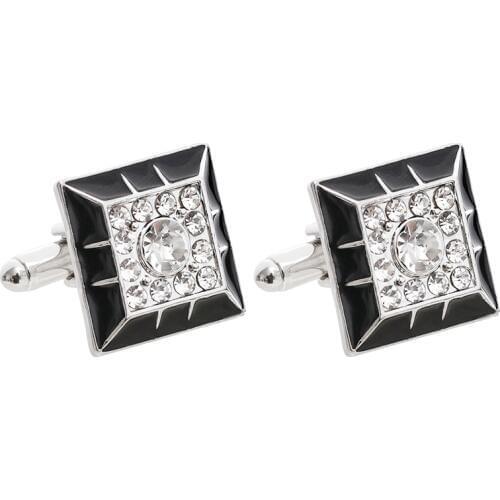 Fashion Luxury Crystal Cufflinks 2 Colors Option White Qurple Top Quality Rhinestone Design Hotsale Cufflink Retail