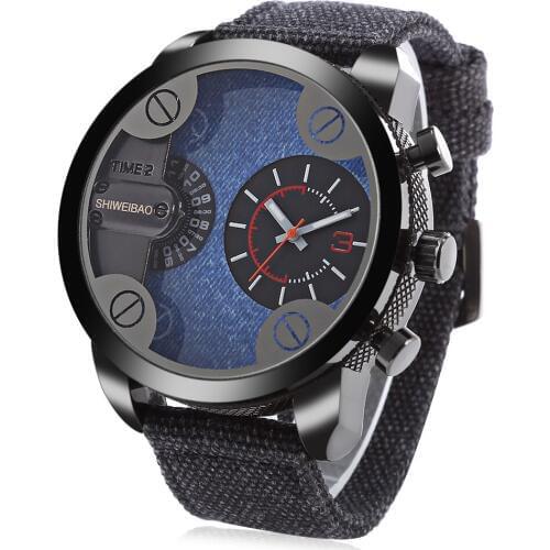 Men Watch 2017 Luxury Brand Quartz Military Wrist Watches Fabric Bracelet Dual Time Zones Sport Watch Casual Creative Watches