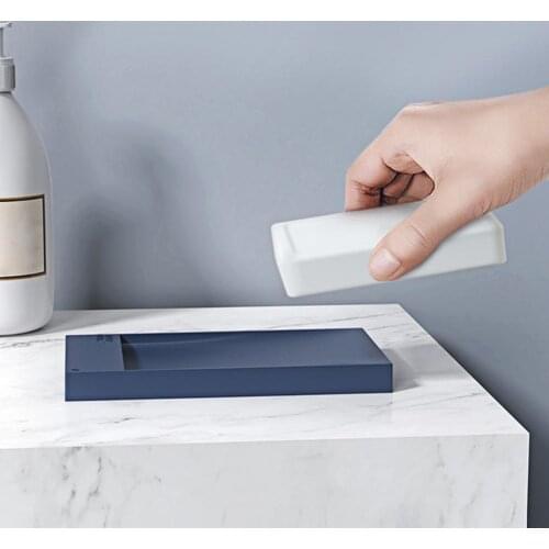 Soapbox Anti-skidding Wide Application TPR Plastic Colorful Tiny Soap Tank Soap Plate Holder Tray Container Storage for Bathroom