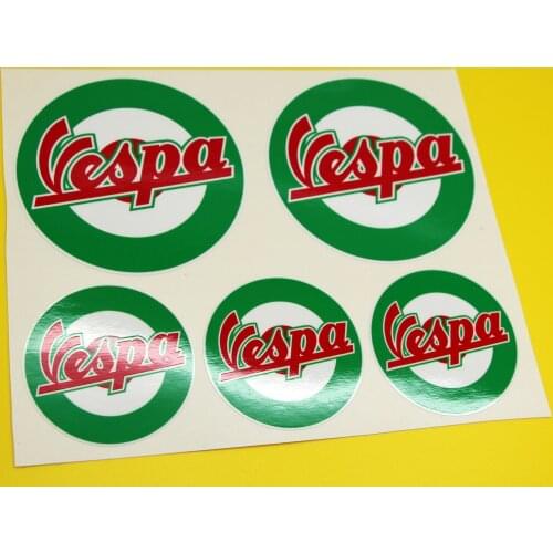 For 1Set VESPA SCOOTER style ITALIAN Flag ROUNDELS x 5 stickers decal set Flag Piaggio