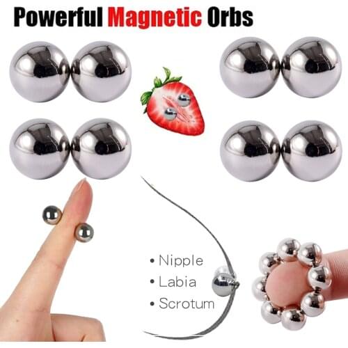 Non Piercing Powerful Magnet Nipple Orb Nipple Piercing BDSM Link Clamps Strong Magnetic Clitoris Bondage Sex Toys for Couple