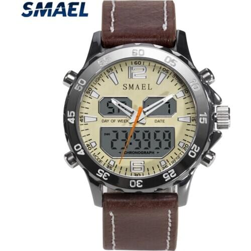 New SMAEL Brand Fashion Men Watch Military Sports LED Watches Mens Quartz Digital Analog Wristwatches Mens Reloj Clock