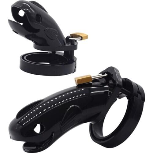 New Plastic Male Chastity Locks Penile Locks Orgasm Device Chastity Cage with Masochism Alternative Toys Black CB6000 CB6000S