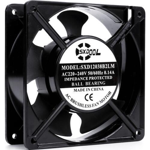 IP68 Waterproof New AC 220V Speed Regulation Double Ball Durable 12CM Cabinet Cabinet Cooling Fan 12038 Silence