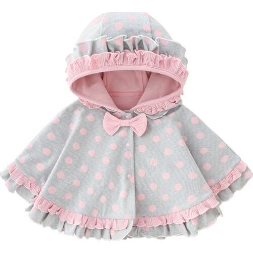 Baby Girl Cloak Coat Cotton Fall Winter Child Clothes Korean Fashion Lace Hooded Poncho Cape Toddler Kid Outerwear Jacket 6M-3T