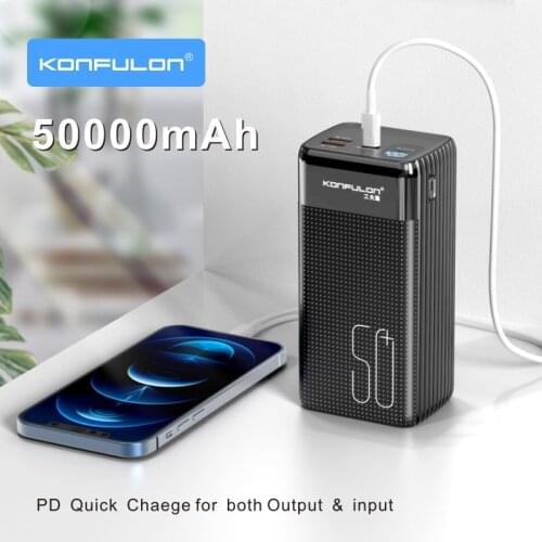 PD 20W Powerbank 50000 mAh 5A Fast Charging External Battery Charger QC3.0 22.5W For iPhone Xiaomi Huawei