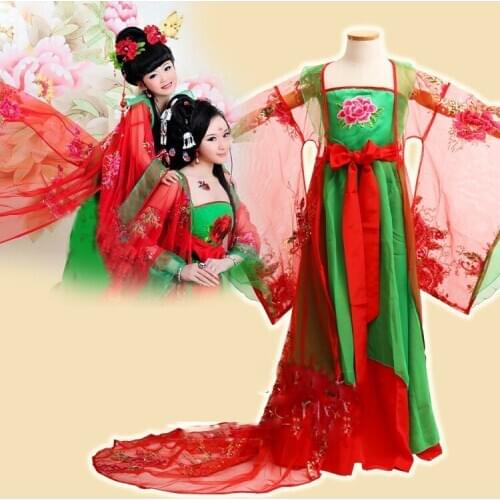 Hua Yang Nian Hua Gorgeous Tailed Tang Embroidery Princess Hanfu Mum Daughter Sets Childrens Day Stage Performance Hanfu