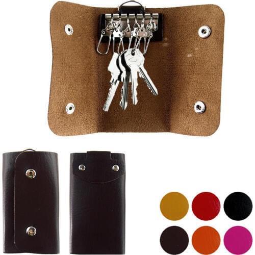 1PCS Key Bag New High Quality Fashion Style Solid Key Wallets Bag Unisex Mini PU Leather Car Housekeeper Holder Keychain