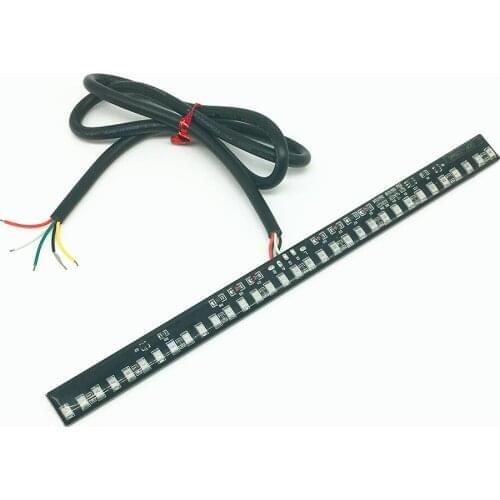 33 SMD 0.09WLED Integrated Motorcycle Light Strip License Plate Lamp Tail Brake Light Turn Signal Indicator Lamp Red
