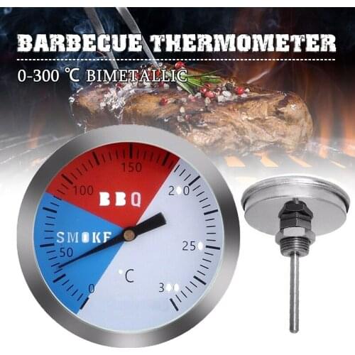 BBQ Smoker Thermometer Kitchen Oven Temperature Gauge Household Supplies Stainless Steel Barbecue Smoker Grill Thermometer