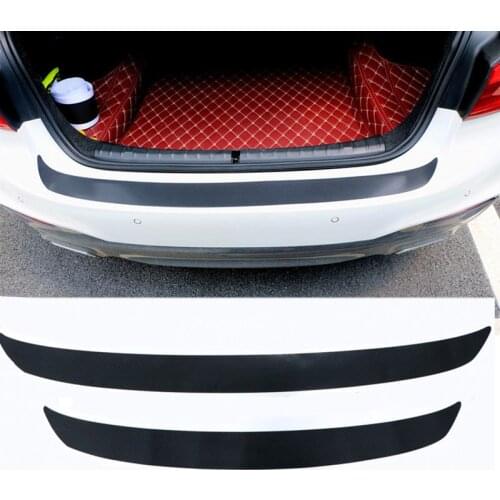 Universal Trunk Rear Guard Plate Sticker Car Rear Bumper Trim Anti-Kicked Scratch Protection Sticker Strip 4D Carbon Fiber Film