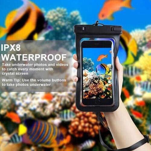 Swimming 6.5 inch Pouch Case Take Photo Under water Mobile Phone Bag For iPhone X XR 11 IPX8 Huawei Xiaomi waterproof Phone Case