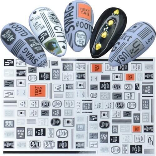 1pc 3D Letter Slider Decals Nail Art Decorations Sticker Adhesive Inscriptions Alphabet Foils Wraps Manicure Tool