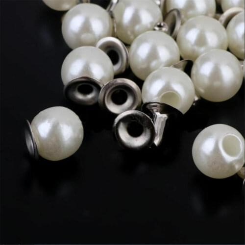 100pcs/set Pearls Rivets Studs Buttons for DIY Leather Bag Jeans Shoes Clothes Decor DIY Crafts Accessories