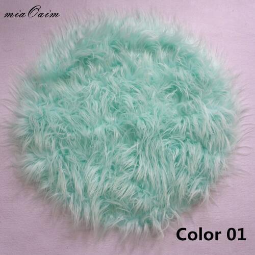 3Colors/Lot Diameter=56cm Tibet lamb Fur Round Cushion Blanket Newborn Baby Photography Props Basket Stuffer Filler Backdrops