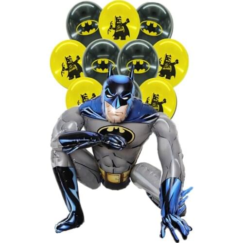 Batman 3D standing aluminum foil balloon Cartoons Superhero Latex Balloon Birthday party decorations Childrens balloon toy gift