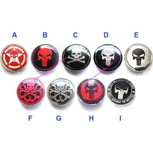 4pcs 60MM Black or Red Wheel Center Hub Cap Cover 3D Emblem Badge Logo Wheel Rims for Skull Head Cross Bones Octopus Hydra