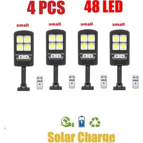4pcs tabular oblong 48 LED Solar Powered Light Outdoors Motion Sensor Sunlight Waterproof solar Wall Emergency Street Security L