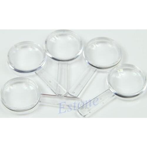 5 pcs Plastic Handheld Mini Magnifier Aid Kids Magnifying Reading Toy 5X Lens wholesales