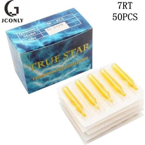 Tattoo Tips Professional Disposable 50pcs Tattoo Tube Tip Yellow Close Mouth Tips for Tattoo needles Tattoo Supplies