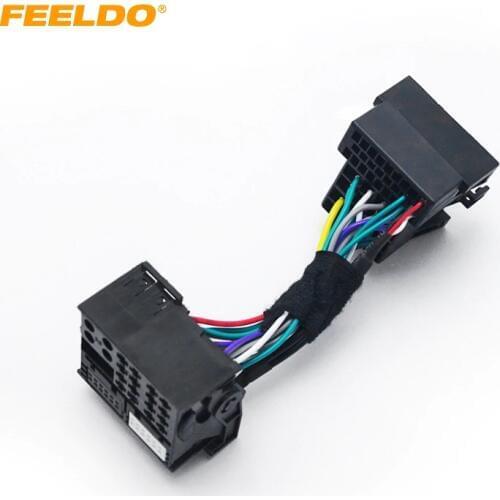 FEELDO 36pin Male Connector Adapter To 40pin Female Head Unit Stereo Quadlock Wiring Harness For Volkswagon Car Head Unit #1136