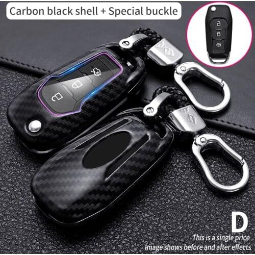 Case Car Key Cover For Ford Fusion Fiesta Escort Mondeo Everest Ranger Accessories Car Keychain Key Cover Cap Holder Protect Set