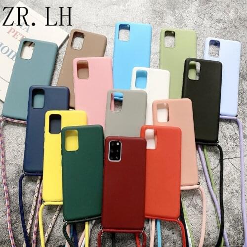 Strap Cord Chain Case For Samsung Galaxy A72 A52 A42 A32 A71 A51 A31 A70 A50 A40 A30 A20 A10 Necklace Lanyard Rope Matte Cover