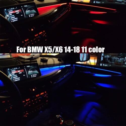 For BMW X5/X6 14-18 11 colors car decorative auto ambient light led strip for F15/F16 tuning car accessories