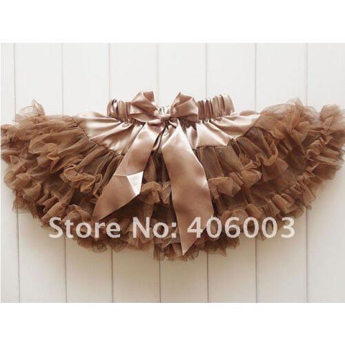 Children skirt autumn winter baby girl fluffy petty skirts for girls brown skirt