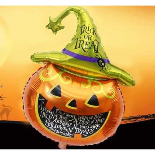 Halloween balloon childrens toy balloon pumpkin head shape balloon horror atmosphere party decoration aluminum foil balloon