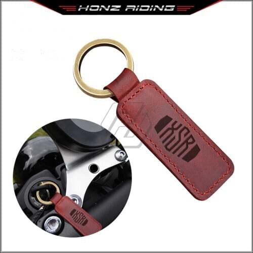 For Yamaha XSR 155 300 700 900 Keyring Motorcycle Cowhide Keychain Key Ring