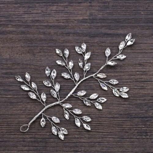 FORSEVEN Wedding Hair Jewelry Accessories Silver Color Crystal Tree Branch Shaped Headpieces Bridal Bride Noiva Headband