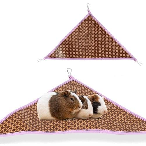 Hamster Hammock Summer Mat Sleeping Guinea Pig Triangular Hanging Bed Small Animals Cooling Bed Pet Summer Cooling Mat Supplies