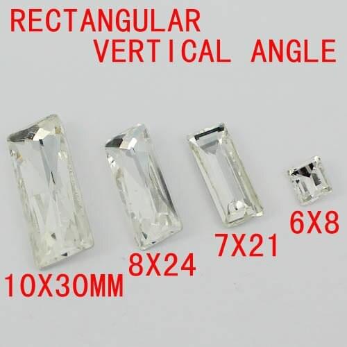 Crystal Rhinestones Rectangular Shape With Vertical Angle Glass Stones Great For Crafts Wedding Dresses Shoes Decorations