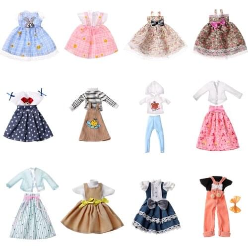 Multicolor Outfit Wave Doll Dress Shirt Lace Skirt Fashion Casual Wear Handmade Girl Clothes For 1/6 Doll Clothes Accessories