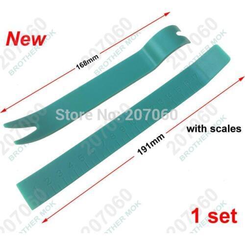 New Arrival Green Hard Plastic 2 in 1 Pry Bar Opening Tools Kit With Ruler Scale Spudger For iPad, Car, Tablet 200pair/lot