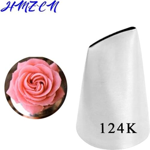 1PCS #124K Petal Rose Tulip Icing Piping Tip Nozzle Decorating Pastry Tips Stainless Steel Fondant Cake Decorating Tool Bakeware