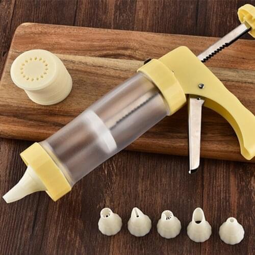 Stainless Steel Cake Cream Decorating Gun Nozzles Set DIY Pastry Muffin Extruder Flower Piece Decorations Suit Baking Tools