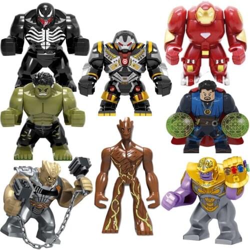 Marvel Avengers Hulk Thanos Iron Anime Toy Venom Wolverine Super Heroes Building Blocks Figures Sets Toys For Children Gifts