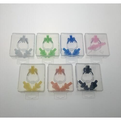 1 Set Portable Swimming Waterproof Soft Silicone Set Earplugs + Nose Clip + Case Pool Accessories Water Sports