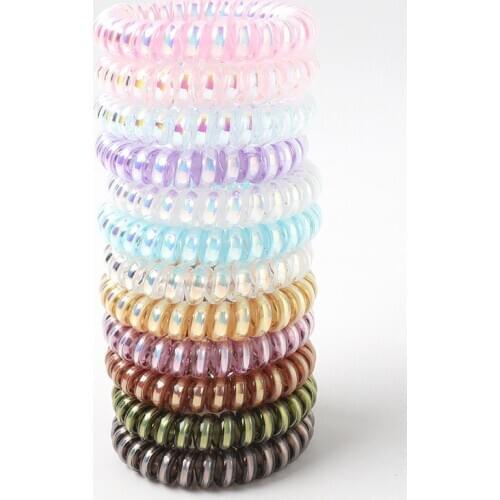 5.5cm Elastic Knit Telephone Wire Hair Bands Girl Woman Hair Accessories Rubber Band Headwear Hair Rope Spiral Shape Hair Ties