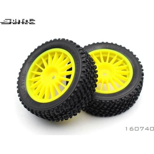 SN-RC 160740-YE 1:10 RCAccessories RALLY TYRE SET-FRONT PREGLUE YE(2)