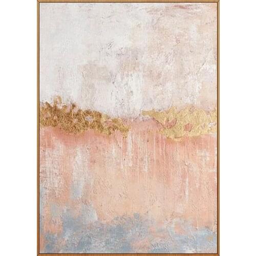 Modern pink and Gold Oil Painting Artist Hand-painted High Quality Abstract Knife Oil Painting for Living Room Decor Art