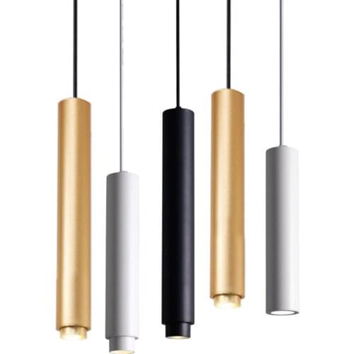 Thrisdar 7W Adjustable Focus Pendant Lamp Kitchen Island Dining Room Shop Bar Pendant Light Cylinder Pipe Cord Hanging Light
