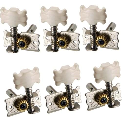 Tooyful 6 Pieces Open Guitar String Tuning Pegs Tuners Tuning Keys 3L 3R for Acoustic/Classical Guitar Parts
