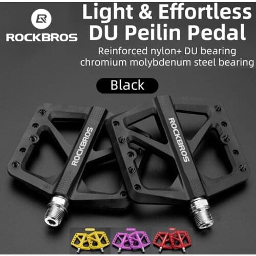 ROCKBROS Ultralight MTB Bicycle Pedal Road Cycling Pedals Seal Bearings Bike Pedal Flat Platform Riding Pedal Bicycle Accessorie