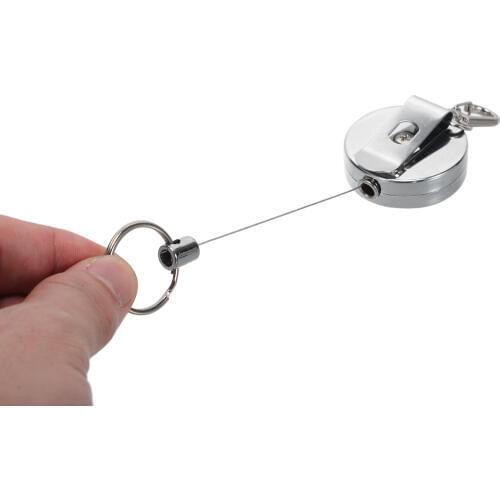 Retractable Metal Key Ring Shellhard Elastic Key Chain Holder Recoil Ring Pull Belt Clip Shellhard