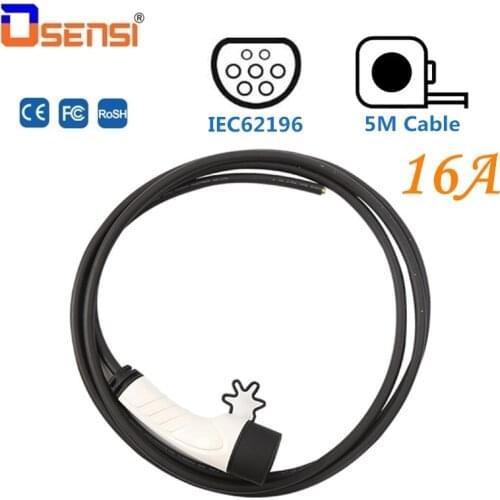 OSENSI 16A Type 2 IEC62196-2 EV Plug Charging Station Side Standard Mennekes Male Connector Electric Car charger EVSE