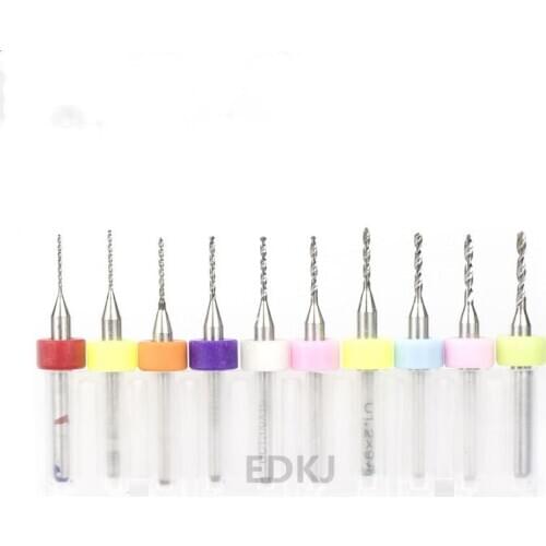 10pcs/Set Hard Alloy PCB Print Circuit Board Carbide Micro Drill Bits Tool for SMT CNC 0.6-1.5/1.5-2.4/2.1-3.0/1.1-2mm